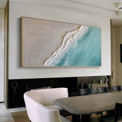 White Sea Waves Oil Painting Hand Painted Large Texture Sea Landscape Painting Home Decor Painting On Canvas Fashion artwork Wall Art Decoration