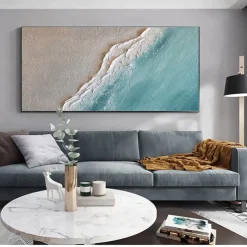 White Sea Waves Oil Painting Hand Painted Large Texture Sea Landscape Painting Home Decor Painting On Canvas Fashion artwork Wall Art Decoration