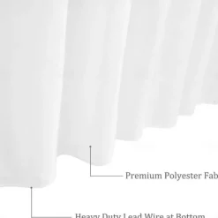 White Shower Curtain Liner White Water Repellent Weighted Fabric 180cm*180cm(70