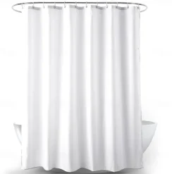 White Shower Curtain Liner White Water Repellent Weighted Fabric 180cm*180cm(70