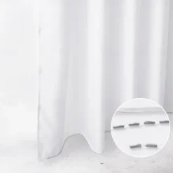 White Shower Curtain Liner White Water Repellent Weighted Fabric 180cm*180cm(70