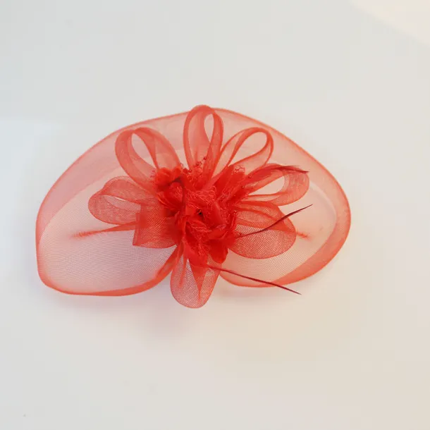 White Wedding Fascinator Tulle Beaded Organza Fascinators Hats Headwear Clip Vintage Elegant with Feathers Fur Flower 1 Piece Kentucky Horse Race Tea Party Ladies Day Headpiece