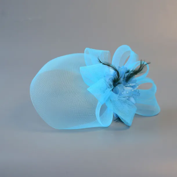 White Wedding Fascinator Tulle Beaded Organza Fascinators Hats Headwear Clip Vintage Elegant with Feathers Fur Flower 1 Piece Kentucky Horse Race Tea Party Ladies Day Headpiece