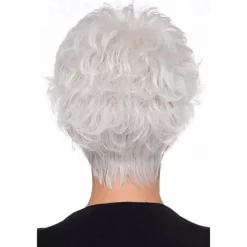 White Wigs for Women Heat Resistant Synthetic Wig Straight Layered Haircut Wig Short Creamy-White Heat Resistant Synthetic Hair Odor Free Normal White Heat Resistant 4Inch