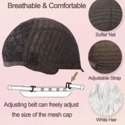 White Wigs with Bangs for Women Long Wavy Synthetic Wig Colorful Wig Hair Heat Resistant Wigs for Cosplay Party Use