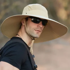 Wide Brim Sun Hat Bucket Hat UPF50+ Waterproof Packable Quick Dry Spring Summer Polyester Hat for Fishing Camping & Hiking