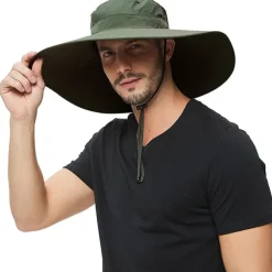 Wide Brim Sun Hat Bucket Hat UPF50+ Waterproof Packable Quick Dry Spring Summer Polyester Hat for Fishing Camping & Hiking