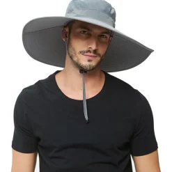 Wide Brim Sun Hat Bucket Hat UPF50+ Waterproof Packable Quick Dry Spring Summer Polyester Hat for Fishing Camping & Hiking