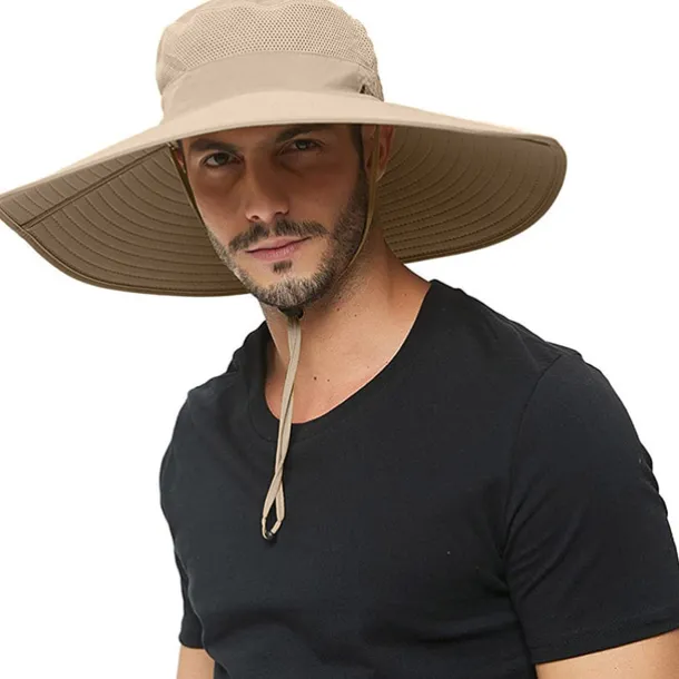 Wide Brim Sun Hat Bucket Hat UPF50+ Waterproof Packable Quick Dry Spring Summer Polyester Hat for Fishing Camping & Hiking