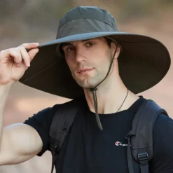 Wide Brim Sun Hat Bucket Hat UPF50+ Waterproof Packable Quick Dry Spring Summer Polyester Hat for Fishing Camping & Hiking