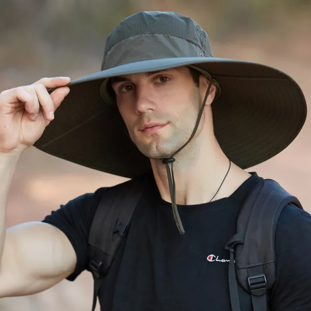 Wide Brim Sun Hat Bucket Hat UPF50+ Waterproof Packable Quick Dry Spring Summer Polyester Hat for Fishing Camping & Hiking