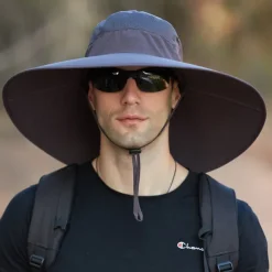 Wide Brim Sun Hat Bucket Hat UPF50+ Waterproof Packable Quick Dry Spring Summer Polyester Hat for Fishing Camping & Hiking