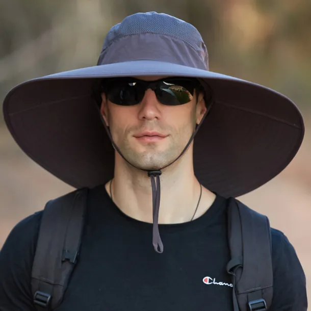 Wide Brim Sun Hat Bucket Hat UPF50+ Waterproof Packable Quick Dry Spring Summer Polyester Hat for Fishing Camping & Hiking