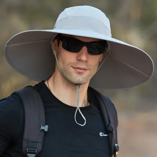 Wide Brim Sun Hat Bucket Hat UPF50+ Waterproof Packable Quick Dry Spring Summer Polyester Hat for Fishing Camping & Hiking