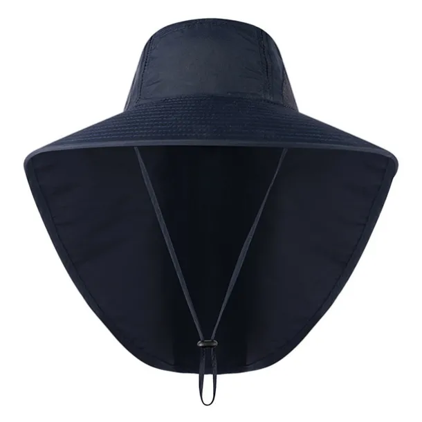 Wide Brim Sun Hat with Neck Flap, UPF50+ Hiking Fishing Hat for Men Women Summer Outdoor Portable Breathable Quick Dry Ultraviolet Resistant Hat Solid Color Black Purple Red Hunting Fishing Climbing