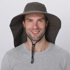 Wide Brim Sun Hat with Neck Flap, UPF50+ Hiking Fishing Hat for Men Women Summer Outdoor Portable Breathable Quick Dry Ultraviolet Resistant Hat Solid Color Black Purple Red Hunting Fishing Climbing