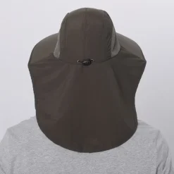 Wide Brim Sun Hat with Neck Flap, UPF50+ Hiking Fishing Hat for Men Women Summer Outdoor Portable Breathable Quick Dry Ultraviolet Resistant Hat Solid Color Black Purple Red Hunting Fishing Climbing