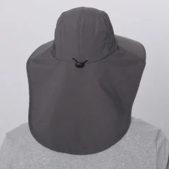 Wide Brim Sun Hat with Neck Flap, UPF50+ Hiking Fishing Hat for Men Women Summer Outdoor Portable Breathable Quick Dry Ultraviolet Resistant Hat Solid Color Black Purple Red Hunting Fishing Climbing