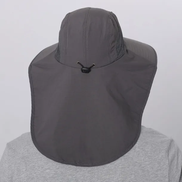 Wide Brim Sun Hat with Neck Flap, UPF50+ Hiking Fishing Hat for Men Women Summer Outdoor Portable Breathable Quick Dry Ultraviolet Resistant Hat Solid Color Black Purple Red Hunting Fishing Climbing