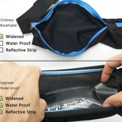 Widened Sports Bag Waterproof Running Belt Bum Waist Pouch Fanny Pack Camping Sport Hiking Zip Bag