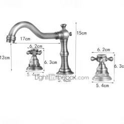 Widespread Bathroom Sink Faucet,Two Handle Three Holes, Brass ORB Bathroom Sink Faucet Contain with Supply Lines and Drain Plug and Hot/Cold Switch