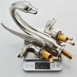 Widespread Bathroom Sink Mixer Faucet, 2 Handle 3 Holes Basin Taps Swan Noble Luxury Golden and Oil-rubbed Bronze Bath Taps