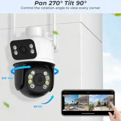 Wifi Camera Outdoor Night Vision Dual Screen Human Detection 3MP Security Protection CCTV Surveillance IP Camera