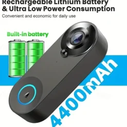 Wifi Door Bell Enhanced Doorbell Camera Wireless 2.4G Wifi Smart Doorbell With Night Vision Function PIR Sensor Reminder Support 32G TF Card Suitable For Photo Recording Intercom 1080P Smart Doorbell