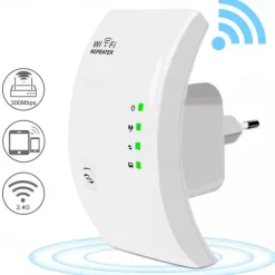 WiFi Extender Signal Booster Up to 2640sq.ft The Newest Generation, Wireless Internet Repeater, Long Range Amplifier with Ethernet Port, Access Point, 1-Tap Setup, Compatible N300