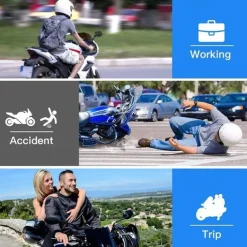 WiFi GPS Motorcycle DVR Dash Cam Full 1080P HD Front and Rear Dual Recording Motorcycle Driving Recorder Aterproof Motorbike Bike Motorcycle Camera