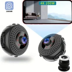 Wifi HD Wireless IP Camera 4K 200W WiFi Camera Mobile Phone Remote Monitoring Built-in Battery Night Vision Function 140 Degree Wide Angle