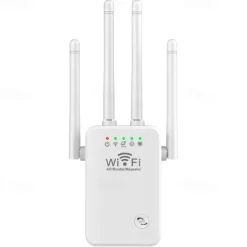 WiFi Signal Amplifier 2.4 GHz WiFi Extenders Signal Booster 300Mbps Easy Setup 4 Antenna Long Range for Home with Ethernet Port