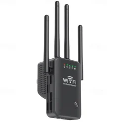 WiFi Signal Amplifier 2.4 GHz WiFi Extenders Signal Booster 300Mbps Easy Setup 4 Antenna Long Range for Home with Ethernet Port