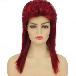 Wig for Women Shoulder Length Straight Natural Layered Hair 70s 80s Rock Costume Wigs Halloween Cosplay Party Wigs