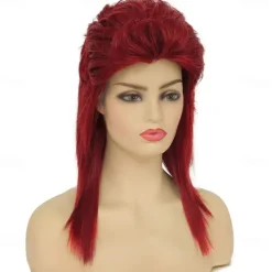 Wig for Women Shoulder Length Straight Natural Layered Hair 70s 80s Rock Costume Wigs Halloween Cosplay Party Wigs