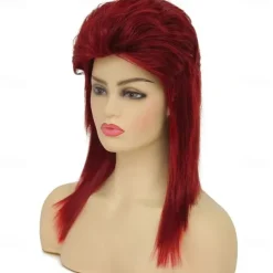 Wig for Women Shoulder Length Straight Natural Layered Hair 70s 80s Rock Costume Wigs Halloween Cosplay Party Wigs