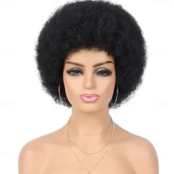 Wig 70s Afro Wigs for Black Women Afro Puff Wigs Bouncy and Soft Natural Looking Full Wigs for Daily Party Cosplay Costume Halloween Wigs