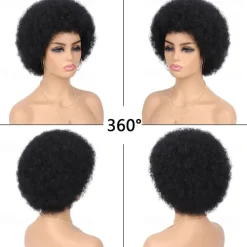 Wig 70s Afro Wigs for Black Women Afro Puff Wigs Bouncy and Soft Natural Looking Full Wigs for Daily Party Cosplay Costume Halloween Wigs