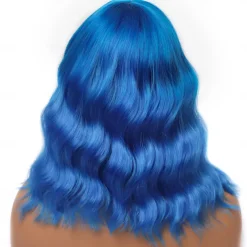 Wig Short Bob Wigs with Bangs for Women Loose Wavy Hair Shoulder Length Wig Synthetic Colorful Wigs Halloween Cosplay Party Wigs