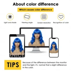 Wig Short Bob Wigs with Bangs for Women Loose Wavy Hair Shoulder Length Wig Synthetic Colorful Wigs Halloween Cosplay Party Wigs