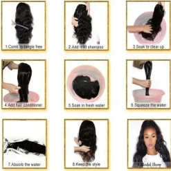 Wig Short Hair Dyed Gradient White Gold Wavy Wig