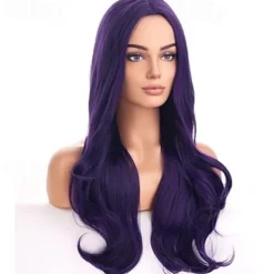 Wigs Long Wavy Wig for Women Curly Heat Resistant Synthetic Hair Wigs for Daily Used with Wig Cap