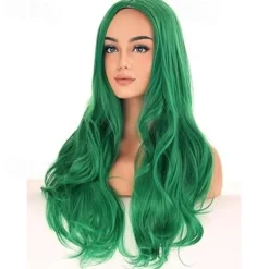 Wigs Long Wavy Wig for Women Curly Heat Resistant Synthetic Hair Wigs for Daily Used with Wig Cap