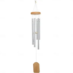 Wind Chimes with 6 Aluminum Tubes Wooden Wind Bell Memorial Wind Chimes Best Gift Chimes Decor for Garden Patio Outdoor Hanging Decor