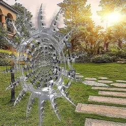 Wind Spinners for Yard Unique And Magical Metal Windmill Outdoor Wind Spinners Ball Bearing Construction Durable Silent Exotic Yard Garden Decoration