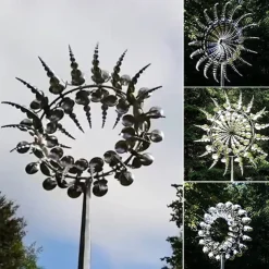 Wind Spinners for Yard Unique And Magical Metal Windmill Outdoor Wind Spinners Ball Bearing Construction Durable Silent Exotic Yard Garden Decoration