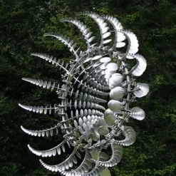 Wind Spinners for Yard Unique And Magical Metal Windmill Outdoor Wind Spinners Ball Bearing Construction Durable Silent Exotic Yard Garden Decoration