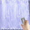 Window Curtain String Light 3x2M Outdoor Wedding Decorating Window Lights 200 LED 8 Lighting Modes for Bedroom Party Wedding Home Indoor Outdoor Waterproof