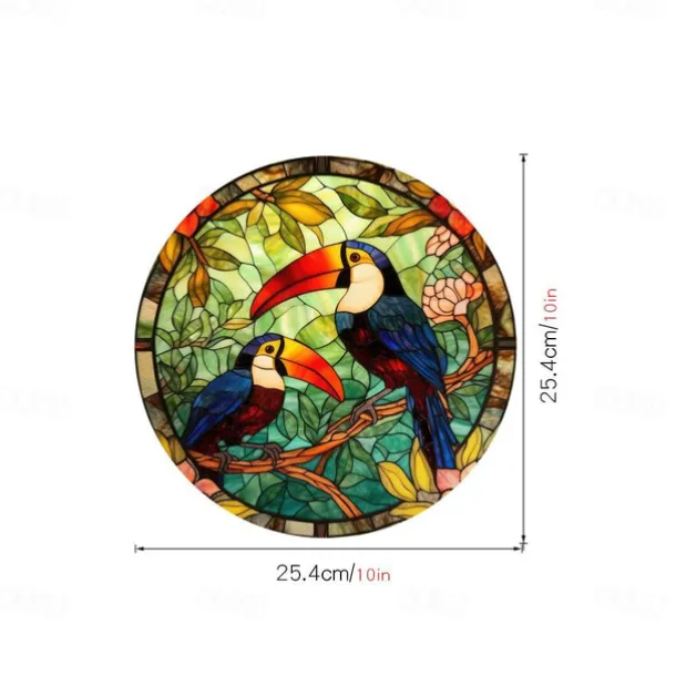 Window Sticker, Home Wall Decor Colorful Hummingbird Stickers Removable Static Decorative Anti-collision Stickers