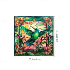 Window Sticker, Home Wall Decor Colorful Hummingbird Stickers Removable Static Decorative Anti-collision Stickers
